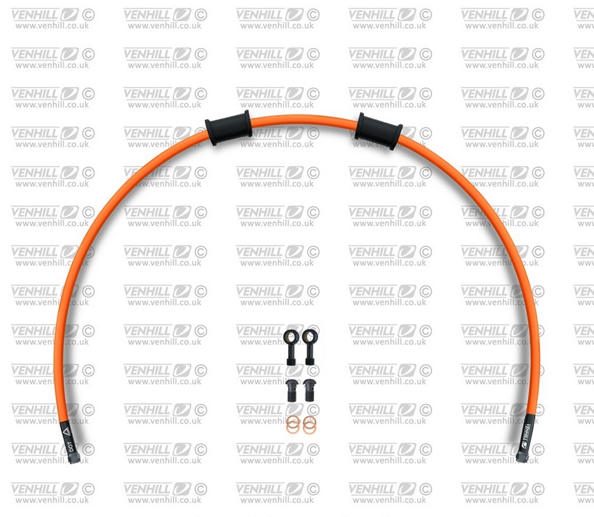 Rear brake hose kit Venhill POWERHOSEPLUS CAG-1002RB-OR (1 hose in kit) Orange hoses, black fittings