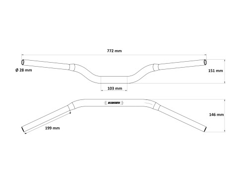 Handlebar ACCOSSATO HB034 Aluminium Made With Variable Diameter - 28 mm plavi
