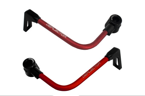 Lever guard ACCOSSATO DE003 with red hose and joint right + left , aluminium