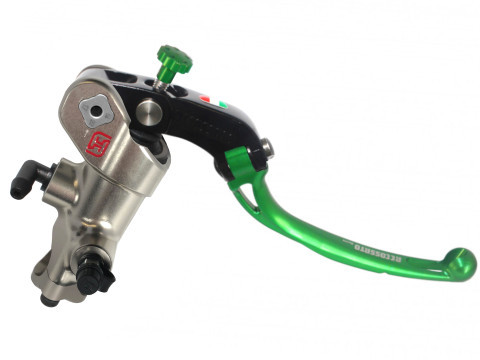 Radial Brake Master Cylinder ACCOSSATO PC008 PRS 19x17-18-19 with folding lever, green