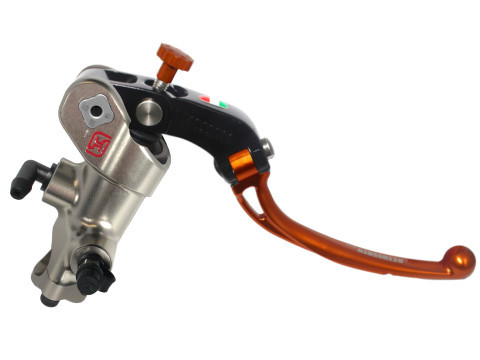Radial Brake Master Cylinder ACCOSSATO PC008 PRS 19x17-18-19 with folding lever, orange
