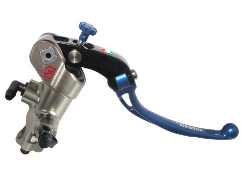 Radial Brake Master Cylinder ACCOSSATO PC008 PRS 19x17-18-19 with folding lever, blue