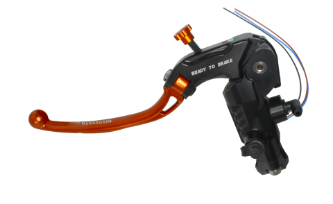 Clutch master cylinder ready to brake ACCOSSATO CY098 16x16 with orange folding lever (nut + lever)