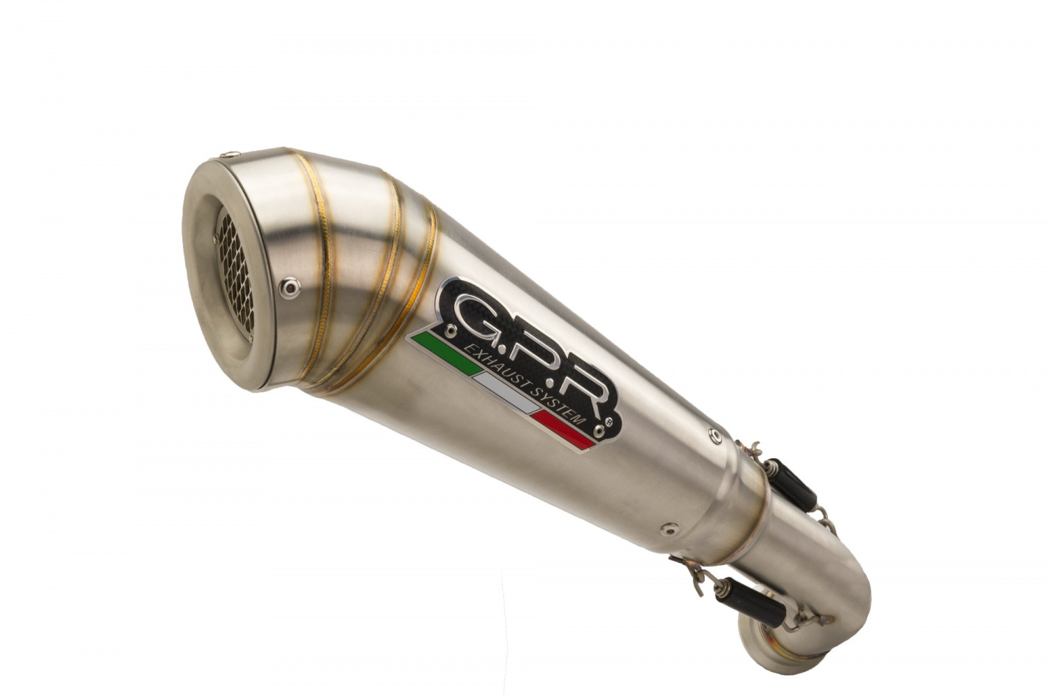 Double full exhaust system GPR POWERCONE EVO QUSP.140PCEV.PCEV Brushed Stainless steel including dual silencers and removable db killers