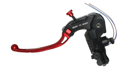 Clutch master cylinder ready to brake ACCOSSATO CY099 16x18 with red folding lever (nut + lever)