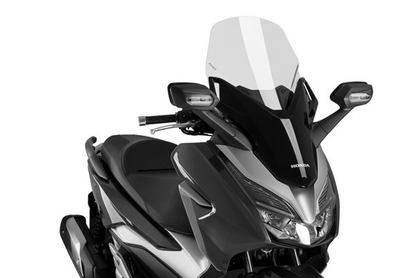 Windshield PUIG V-TECH LINE TOURING 1295W transparent for HONDA NSS 300 Forza 2018-2019, HONDA NSS 125 Forza 2018-2019