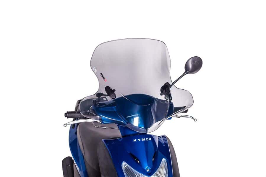 Windshield PUIG CITY TOURING 5025H smoke for KYMCO Agility 125 (R12) 2005-2026, KYMCO Agility 50 4T (R12) 2005-2017