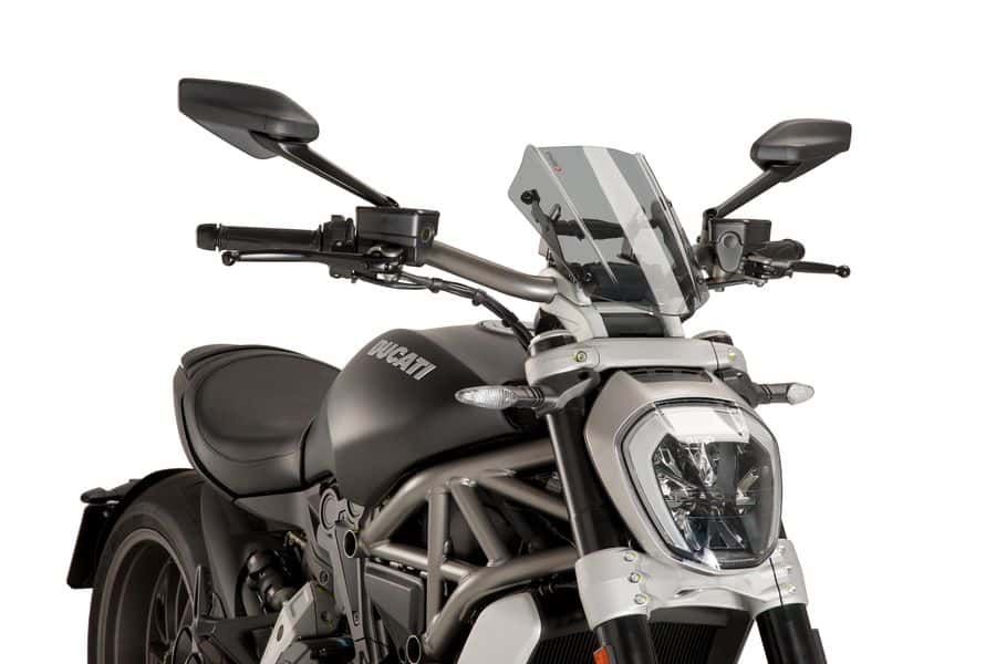 Windshield PUIG NEW GEN. SPORT 8921H smoke for DUCATI Diavel 1200 2016-2018, DUCATI XDiavel S/Black Star/Dark 1200 2016-2024