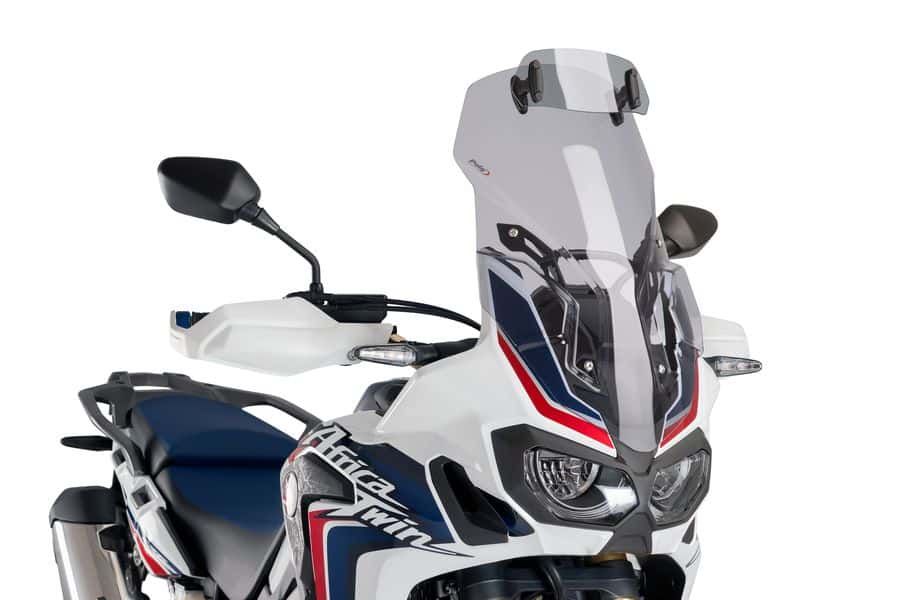 Windscreen PUIG TOURING WITH VISOR WITH SUPPORT + PROTECTION 9157H smoke