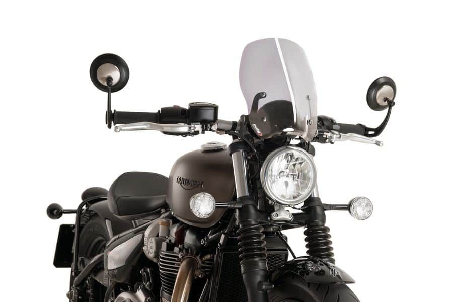 Windshield PUIG NEW. GEN TOURING 9437H smoke for TRIUMPH Bonneville T120 1200 2017-2019, TRIUMPH Bonneville Bobber 1200 2017-2026