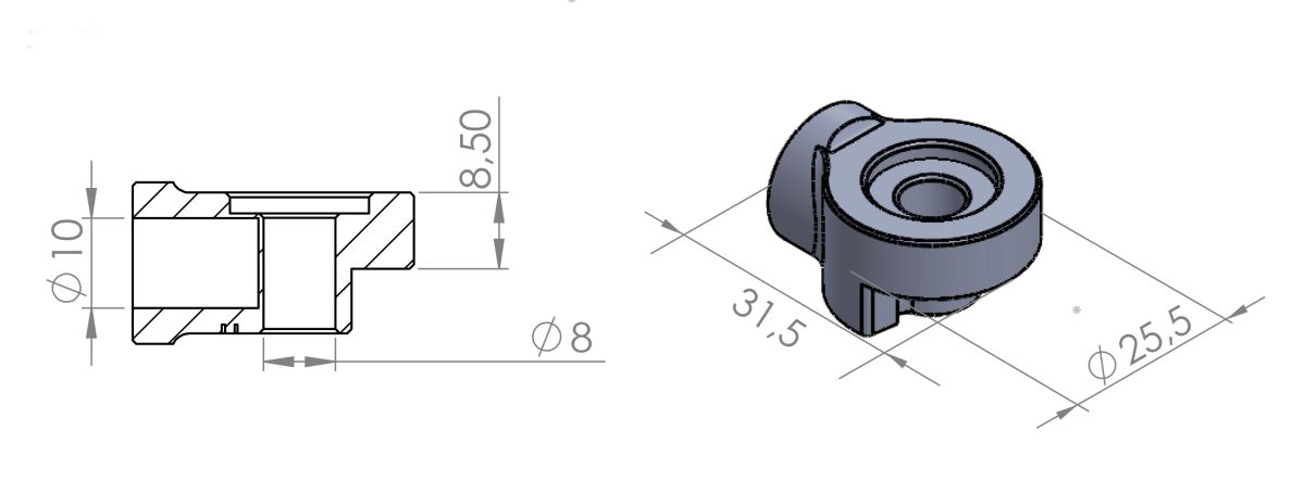 Mirror adaptor PUIG 9532N Crni to handlebar