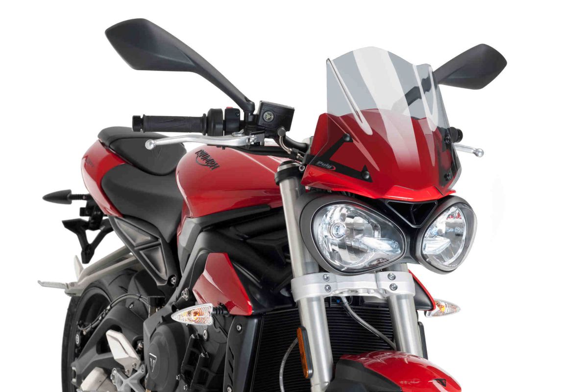 Windshield PUIG NEW GEN. SPORT 9999H smoke for TRIUMPH Street Triple 675 2017-2019, TRIUMPH Street Triple 765 / R / RS 2017-2019