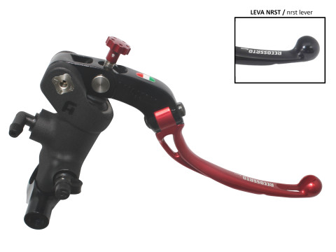 Radial brake master cylinder ACCOSSATO PC008 PRS 19 x 17-18-19 with folding lever,red