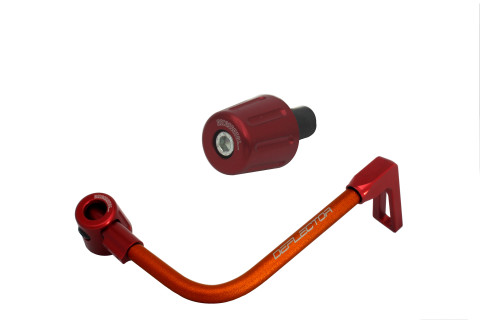 Lever guard in aluminium + left end ACCOSSATO DE004 with orange hose and joint right