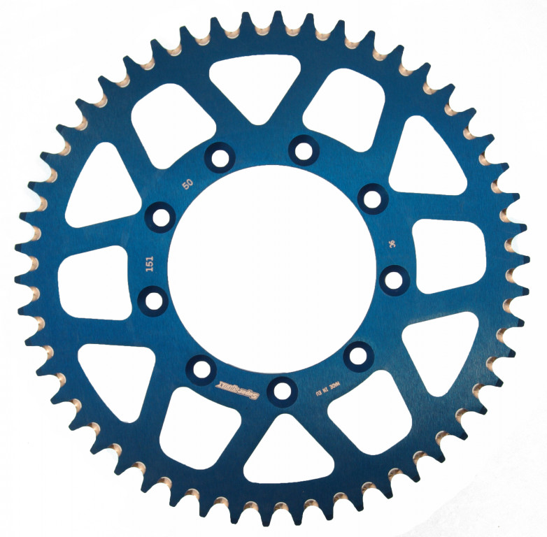 Rear ALU sprocket SUPERSPROX RAL-151:50-BLU plavi 50T, 520