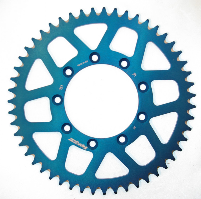 Rear ALU sprocket SUPERSPROX RAL-151:51-BLU plavi 51T, 520