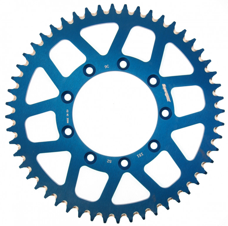Rear ALU sprocket SUPERSPROX RAL-151:52-BLU plavi 52T, 520
