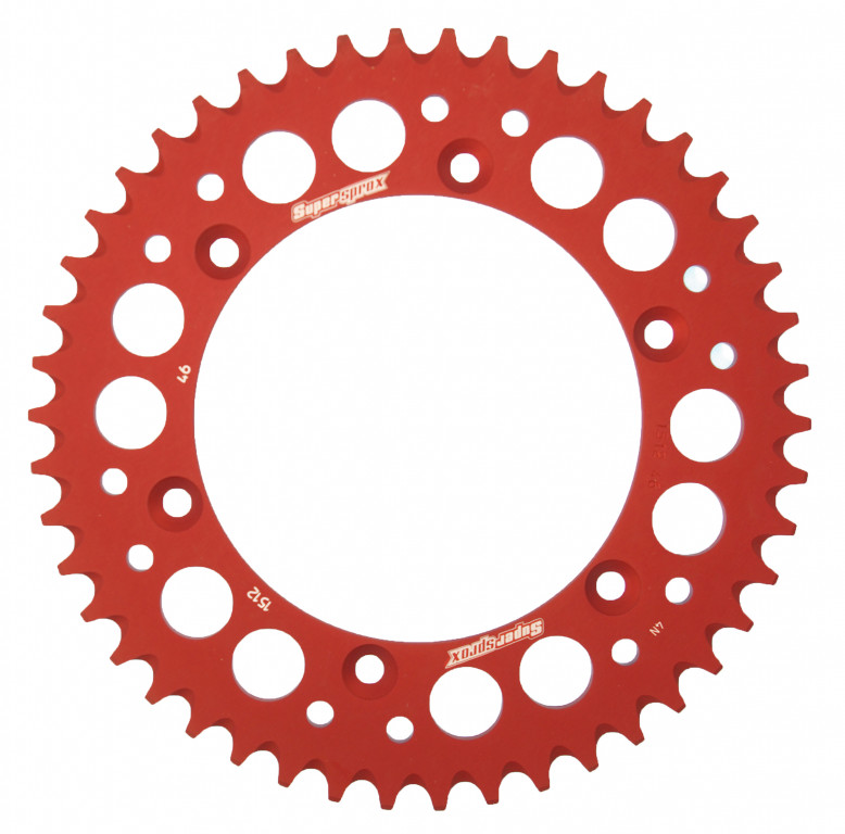 Rear ALU sprocket SUPERSPROX RAL-1512:46-RED crven 46T, 520