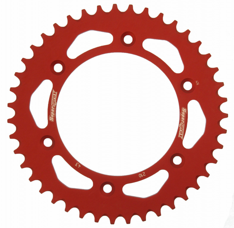 Rear ALU sprocket SUPERSPROX RAL-210:43-RED crven 43T, 520