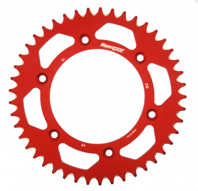 Rear ALU sprocket SUPERSPROX RAL-210:45-RED crven 45T, 520