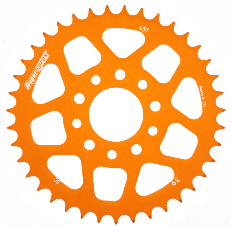 Rear ALU sprocket SUPERSPROX RAL-451:39-ORG orange 39T, 415