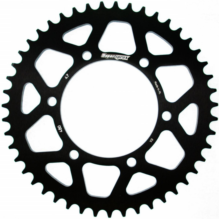 Rear ALU sprocket SUPERSPROX RAL-480:47-BLK Crni 47T, 525