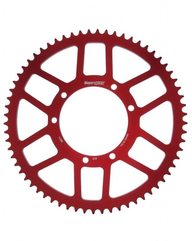 Rear ALU sprocket SUPERSPROX RAL-6601:65-RED crven