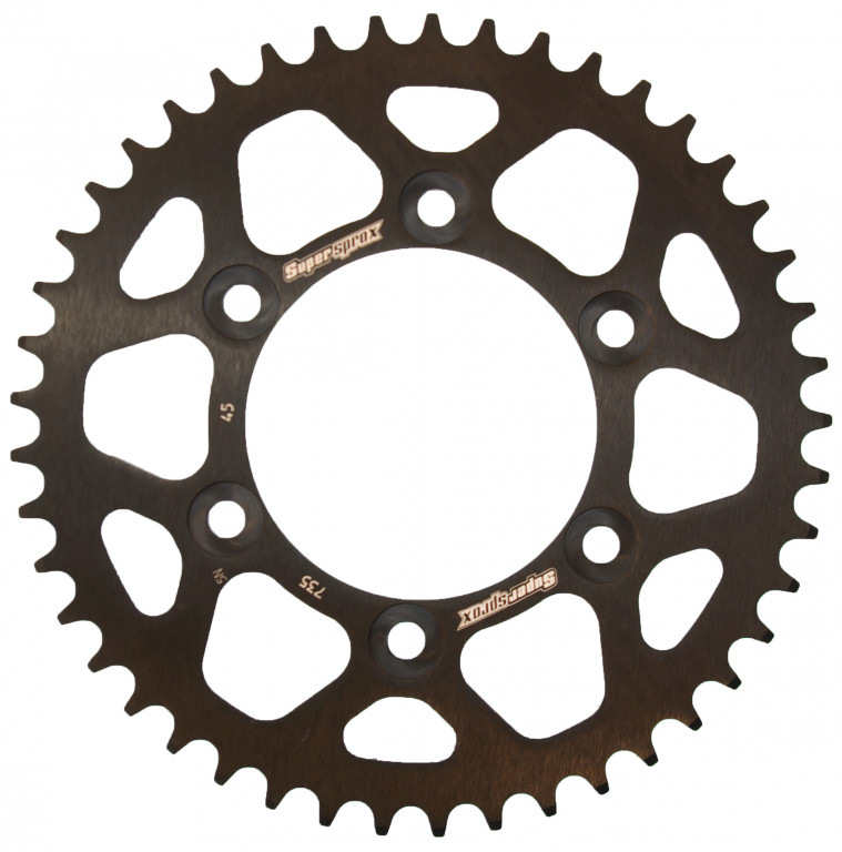 Rear ALU sprocket SUPERSPROX RAL-735:45-BLK Crni 45T, 520