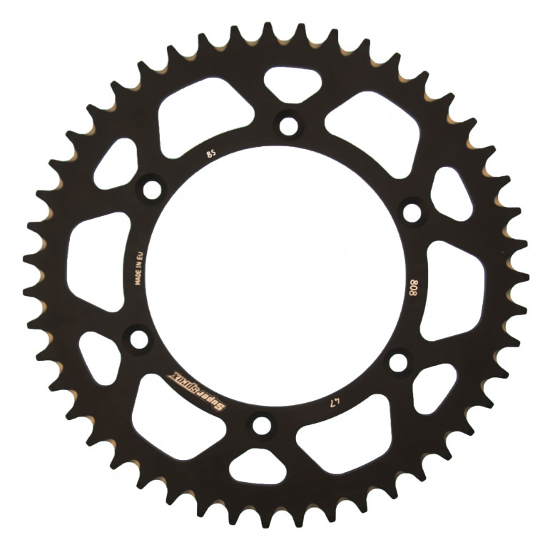 Rear ALU sprocket SUPERSPROX RAL-808:47-BLK Crni 47T, 520