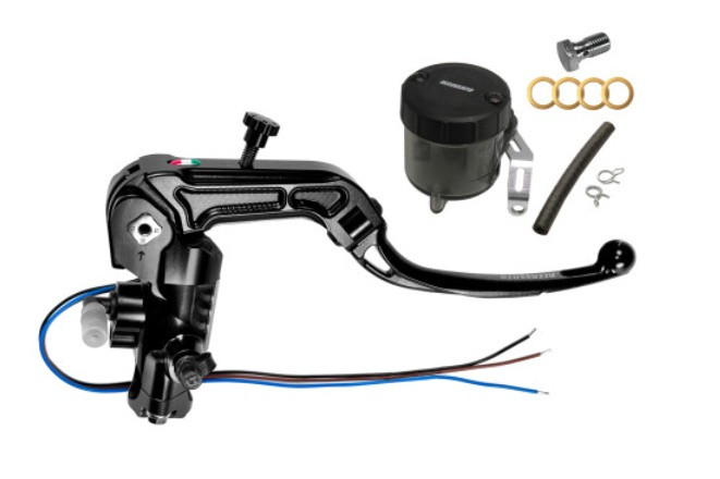Homologated radial brake master cylinder ACCOSSATO RB086 with folding lever and oil reservoir kit included PRS 16x17-18-19 ABE 61454