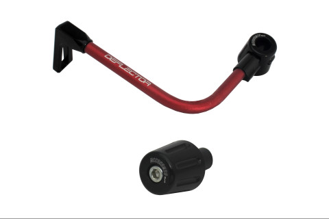 Lever guard in aluminium + right end ACCOSSATO DE005 with red hose and joint left