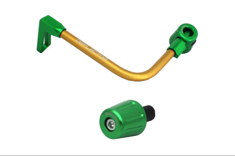 Lever guard in aluminium + right end ACCOSSATO DE005 with gold hose and joint left