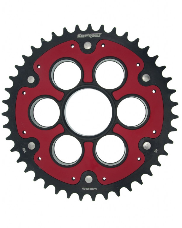 Rear sprocket STEALTH with alloy disc SUPERSPROX RSA-755:43-RED Crven 43T, 520