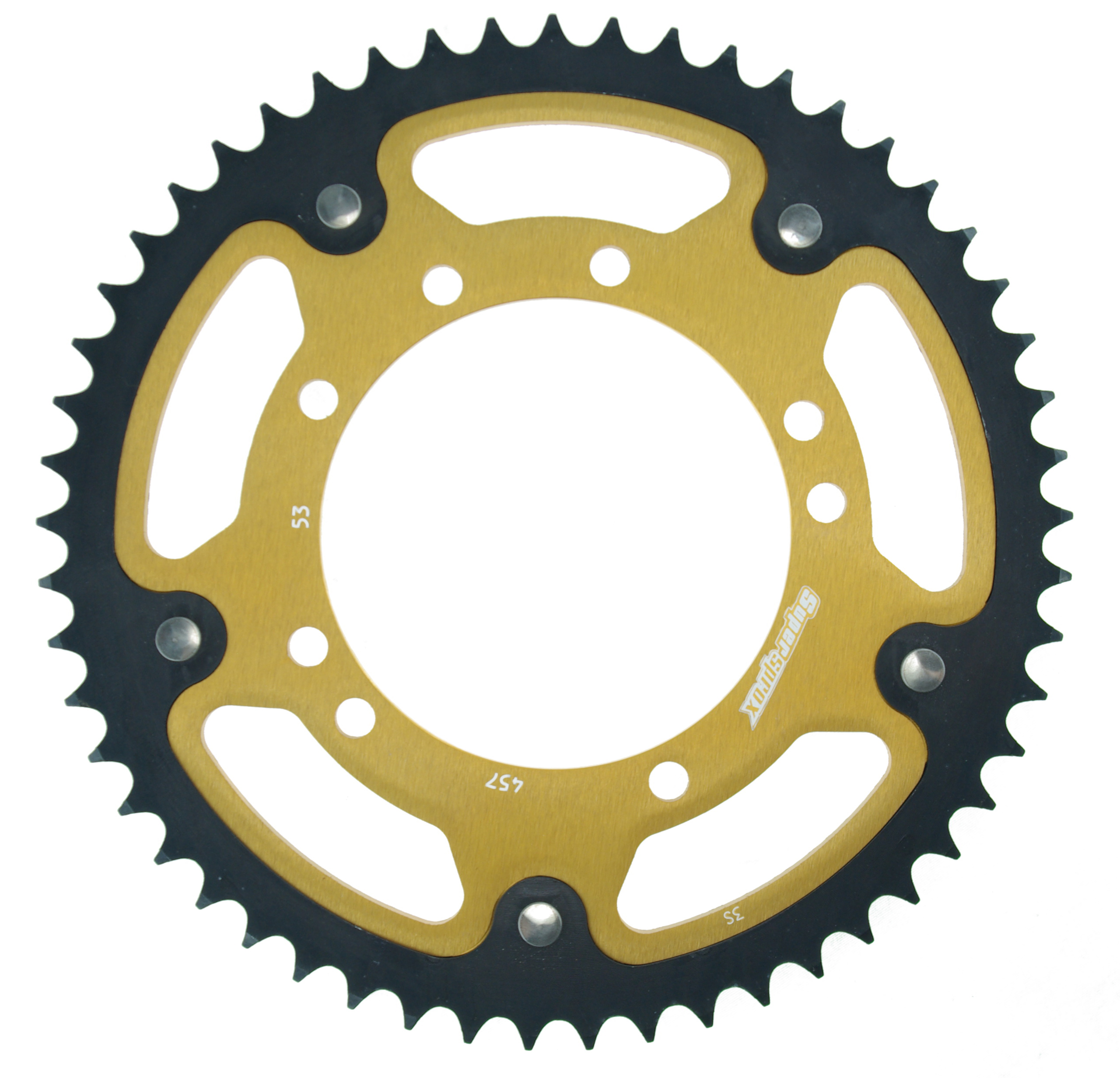 Rear sprocket SUPERSPROX STEALTH RST-457:53-GLD zlato 53T, 420