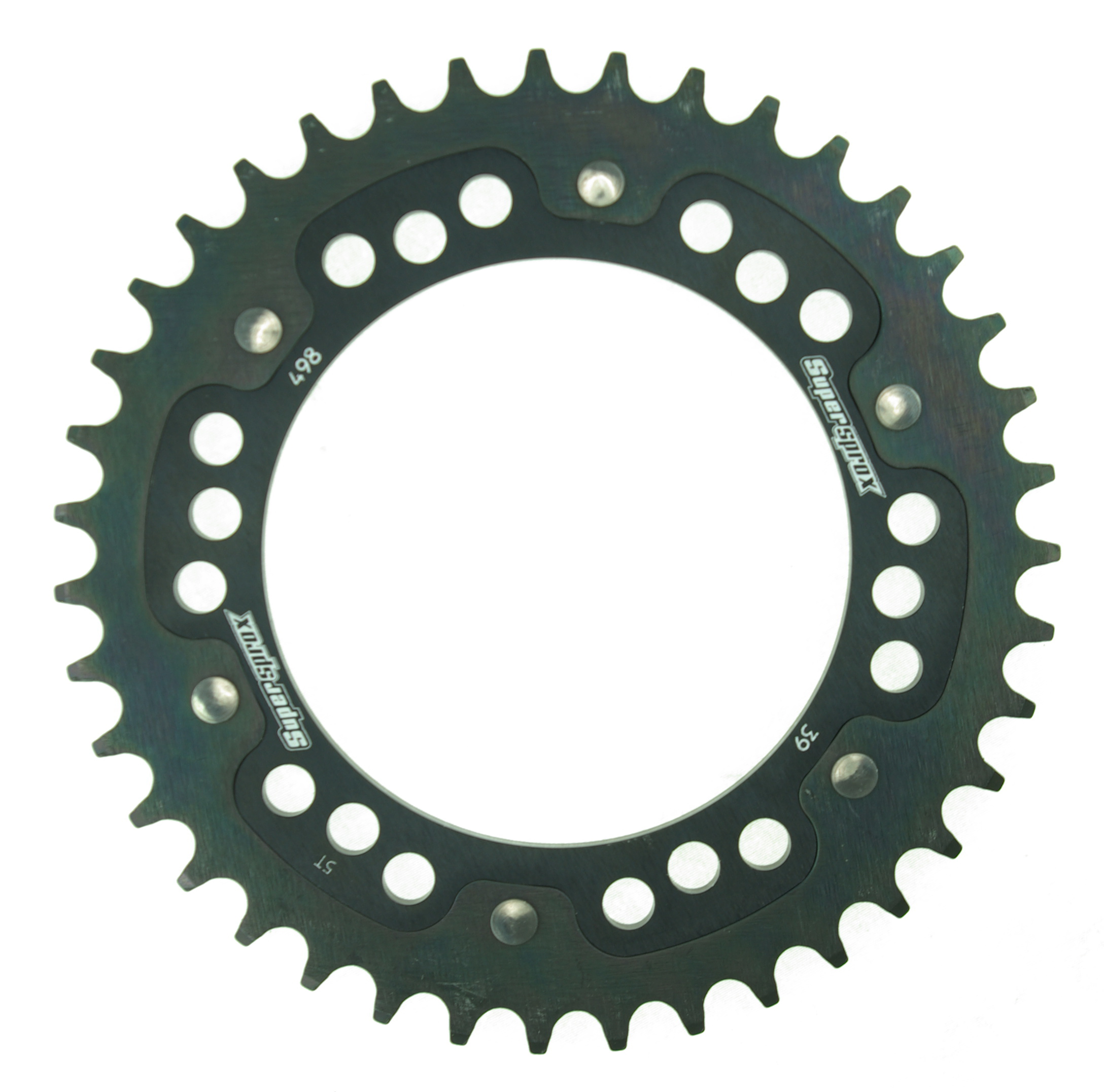 Rear sprocket SUPERSPROX STEALTH RST-498:39-BLK Crni 39T, 525