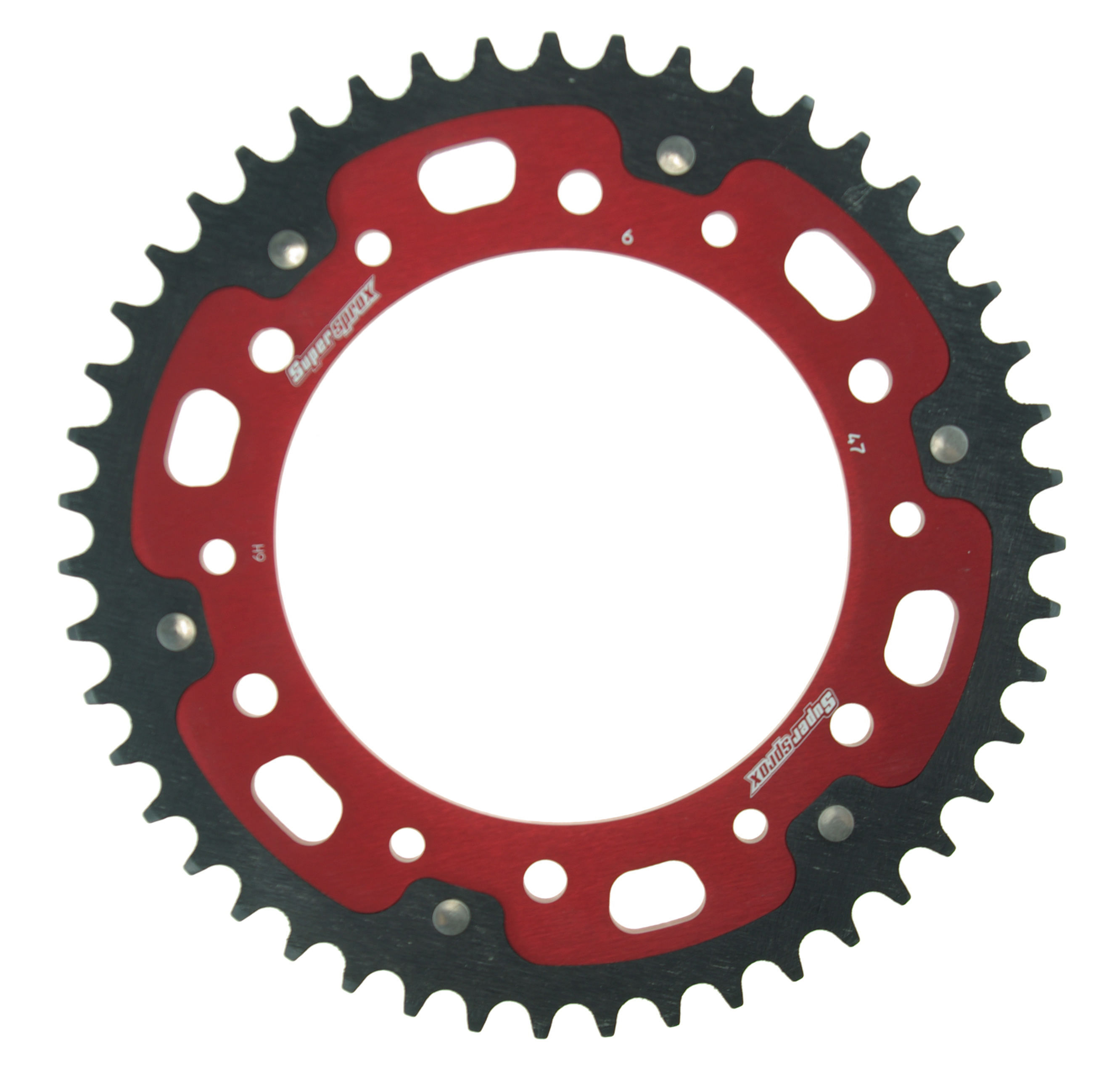 Rear sprocket SUPERSPROX STEALTH RST-6:47-RED crven 47T, 525