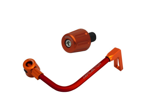 Lever guard in aluminium + left end ACCOSSATO DE004 with red hose and joint right