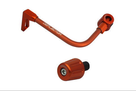Lever guard in aluminium + right end ACCOSSATO DE005 with orange hose and joint left