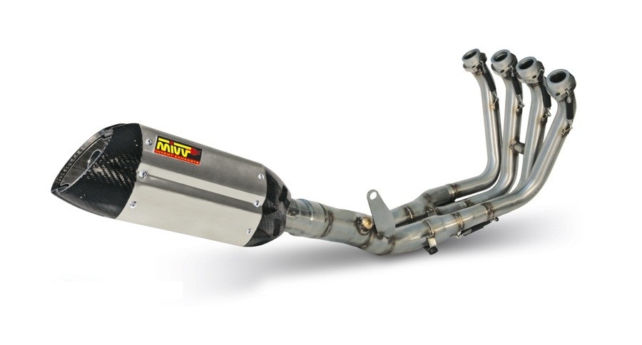 Cijeli ispušni sustav 2x1 MIVV SUONO Y.028.L7 Stainless Steel / Carbon Caps for YAMAHA XP 500 T-MAX 2008-2011