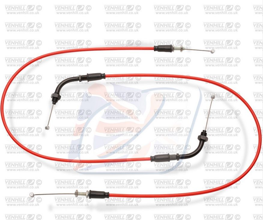 Throttle cables (pair) Venhill T01-4-138-RD featherlight crven