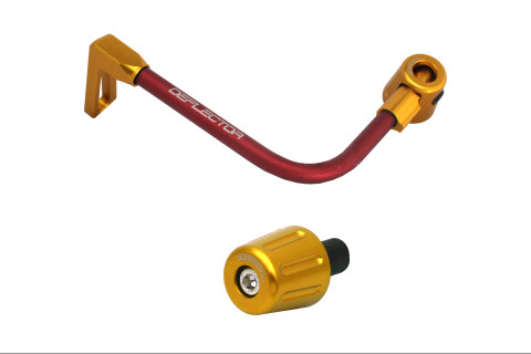 Lever guard in aluminium + right end ACCOSSATO DE005 with red hose and joint left
