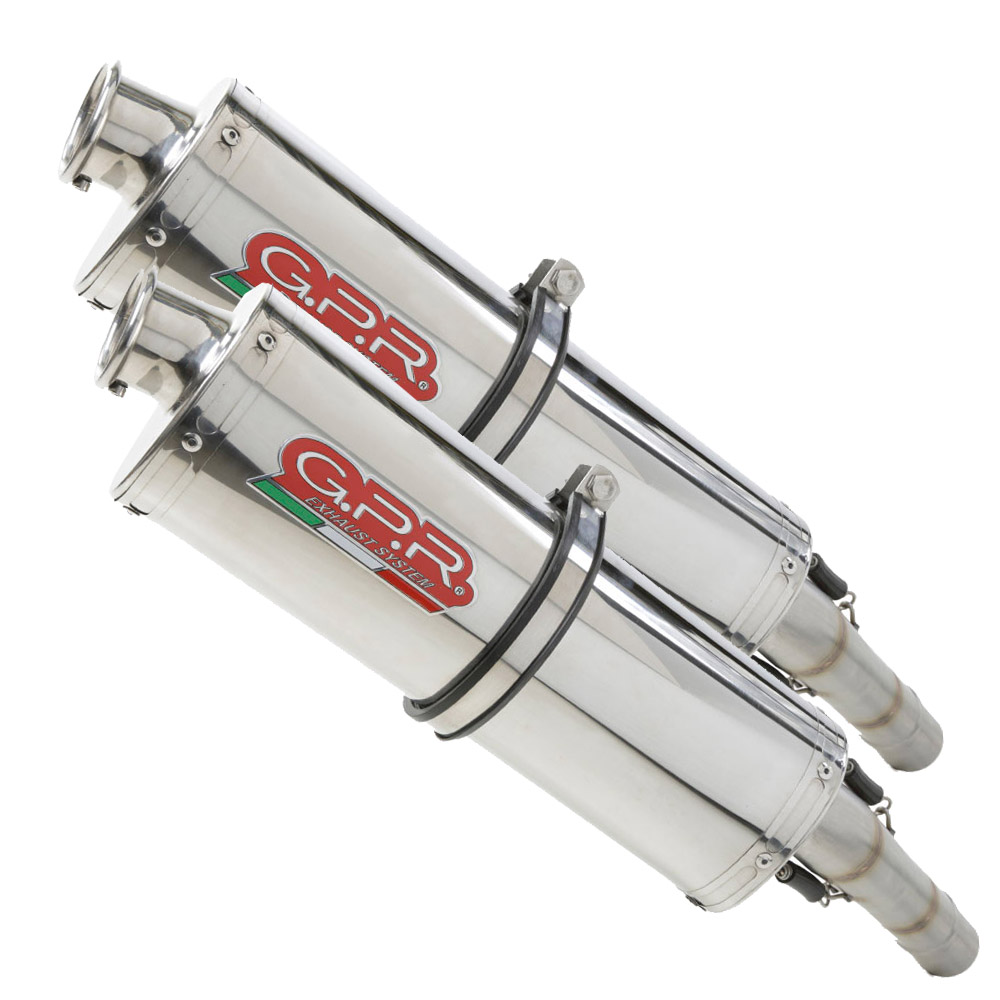 Dual slip-on exhaust GPR TRIOVAL MZ.3.TRI Polished Stainless Steel including removable db killers and link pipes