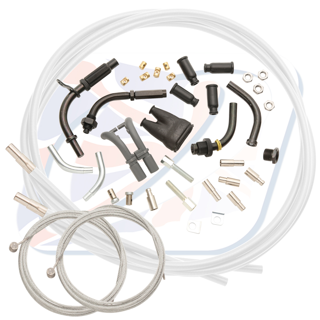 Universal throttle cable kit Venhill U01-4-150-WT 1,35m (4 stroke) White