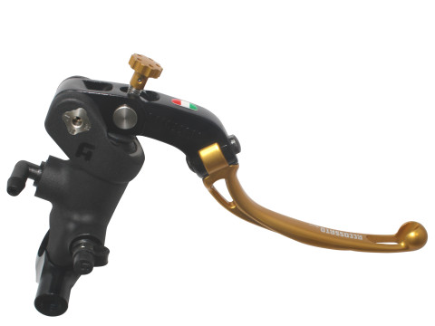 Radial brake master cylinder ACCOSSATO PC008 PRS 19 x 17-18-19 with folding lever,gold