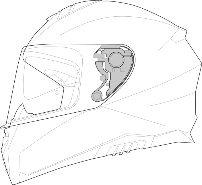 Kit visor mechanism AXXIS V-19 for MIRAGE helmet