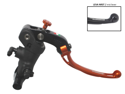 Radial brake master cylinder ACCOSSATO PC009 19 x 18 with folding lever,orange