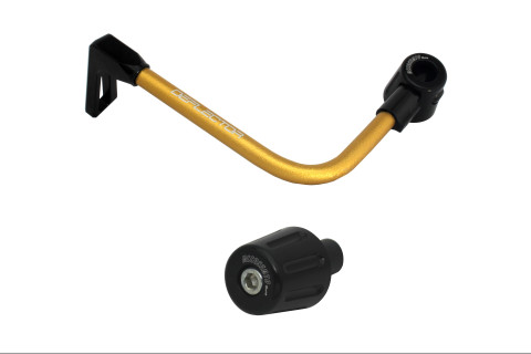 Lever guard in aluminium + right end ACCOSSATO DE005 with gold hose and joint left