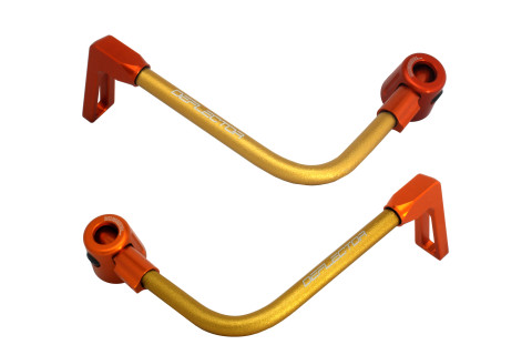 Lever guard ACCOSSATO DE003 with gold hose and joint right + left , aluminium