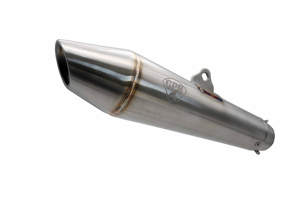 Universal silencer GPR VINTAVOGE CAFÉ RACER CAFE.33.VV Brushed Stainless steel without link pipe