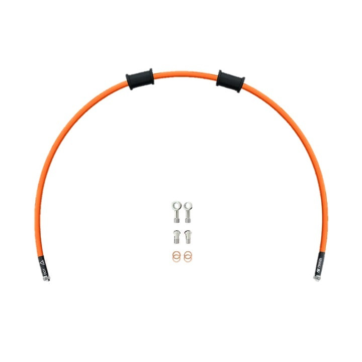 Clutch hose kit Venhill POWERHOSEPLUS KAW-11010C-OR (1 hose in kit) Orange hoses, chrome fittings